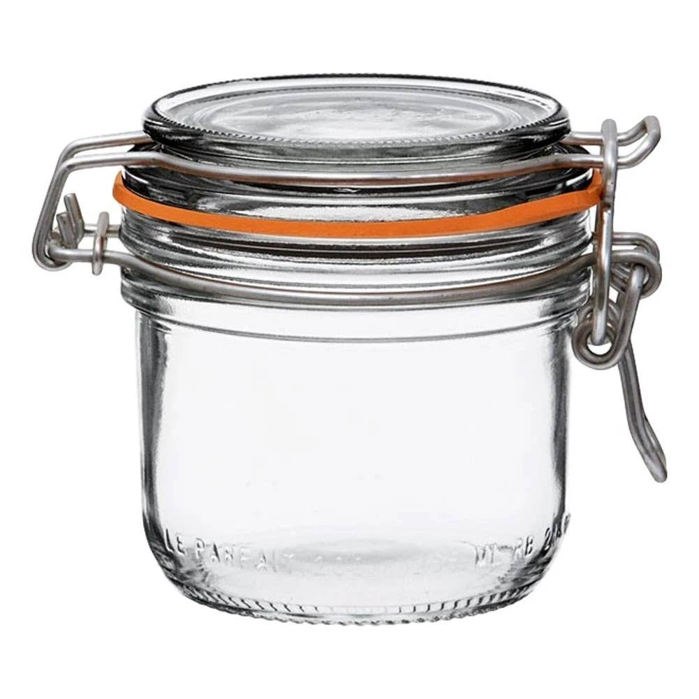 200ml Tapered French Glass Preserving Jar W Airtight Rubber