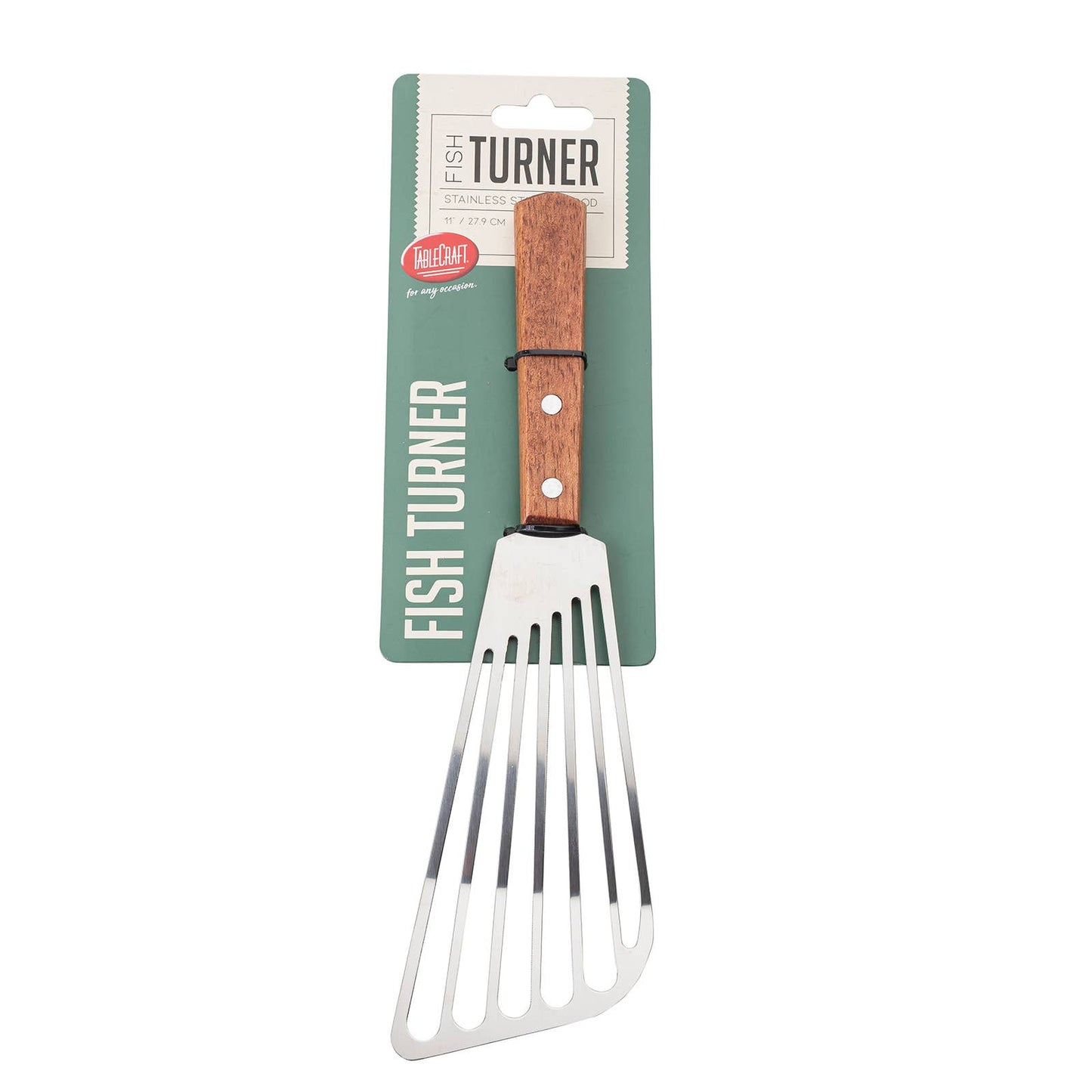 11'' Fish Turner Stainless Steel, Wood